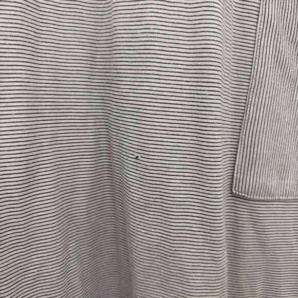 Lunya Cotton Midi Dress Cap Sleeve Striped Boxy Size Large XL White Black - Picture 7 of 10